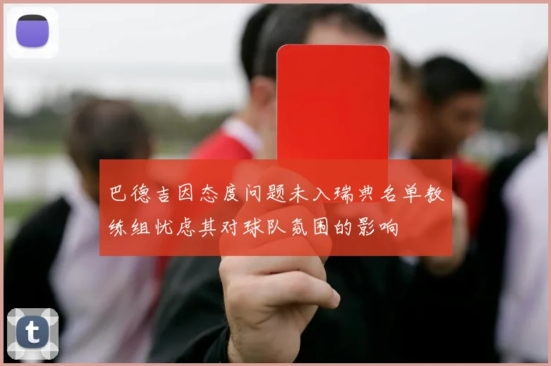 巴德吉因态度问题未入瑞典名单教练组忧虑其对球队氛围的影响